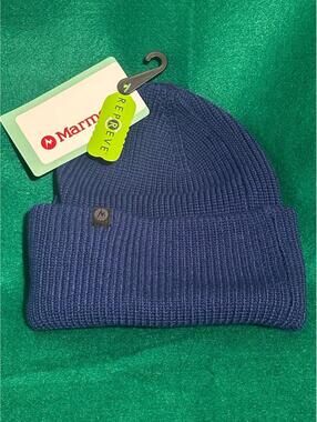 Marmot Higbee Recycled Polyester Blue Knit Cap Beanie One Size MSRP $35